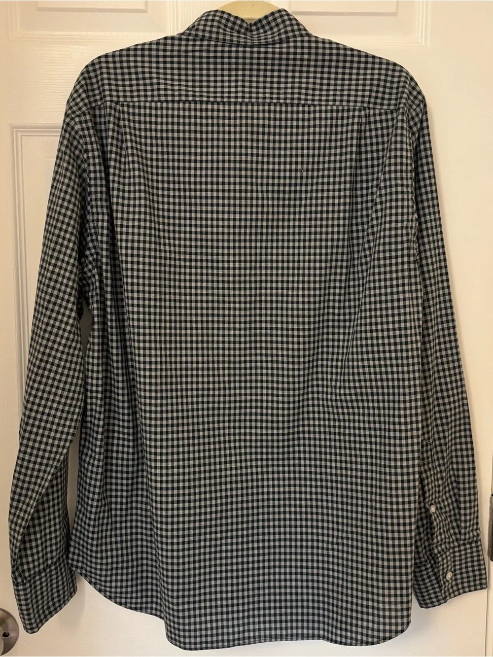 J. Crew Men’s Navy and Gray Gingham Button-Down Shirt